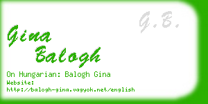 gina balogh business card